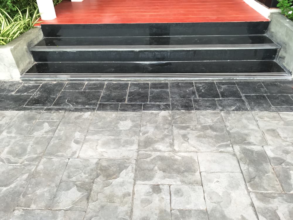 Decorative Stamped Concrete Patio with Natural Stone Finish